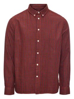 Knowledge Cotton Apparel Larch casual fit double layer checked shirt