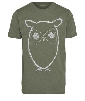 Knowledge Cotton Apparel Single Jersey with Owl Print