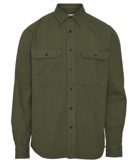 Knowledge Cotton Apparel Long Sleeve Moleskin Shirt green forest/Vegan 