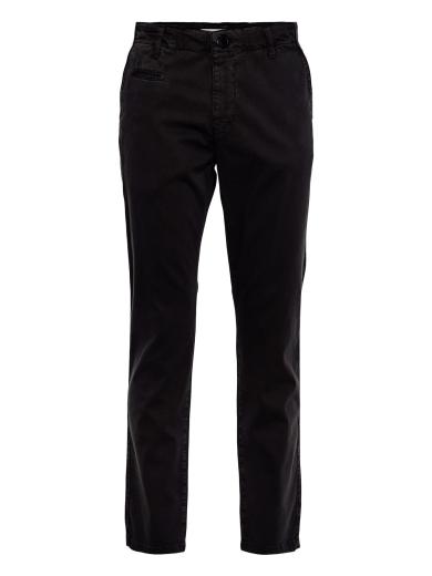 Knowledge Cotton Apparel Chuck regular stretched chino pant black jet