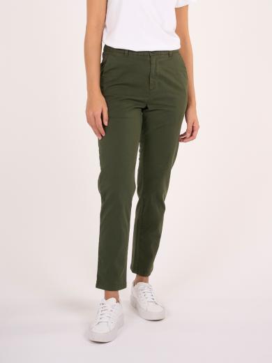 Knowledge Cotton Apparel WILLOW Regular Cropped Poplin Chino Forrest Night
