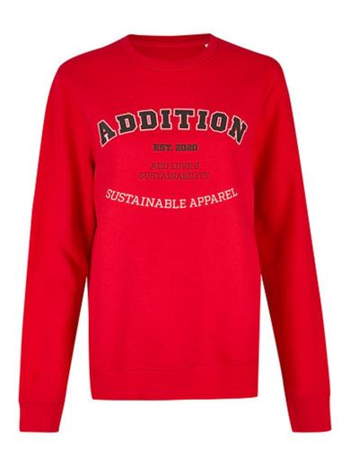 ADDITION Casual Sweater College Print Red