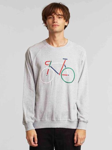 DEDICATED Sweatshirt Malmoe Color Bike Grey Melange | M