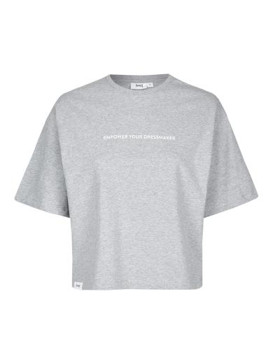 eyd Cropped T-Shirt &quot;Empower&quot; grau meliert