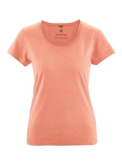 HempAge T-Shirt with Rolling Collar Peach