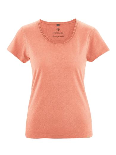 HempAge T-Shirt with Rolling Collar Peach | M