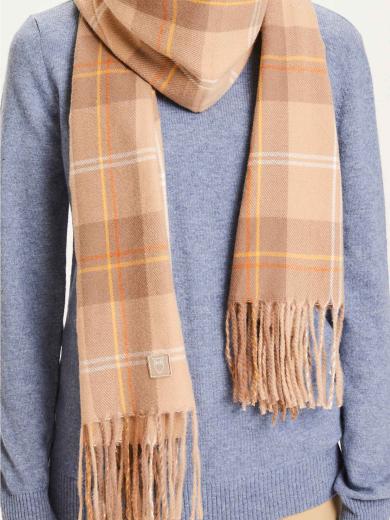 Knowledge Cotton Apparel Madeline Woven Scarf braun