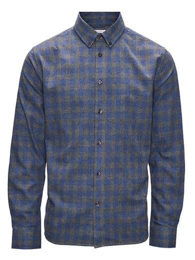 Knowledge Cotton Apparel LARCH regular fit button down collar checked shirt 