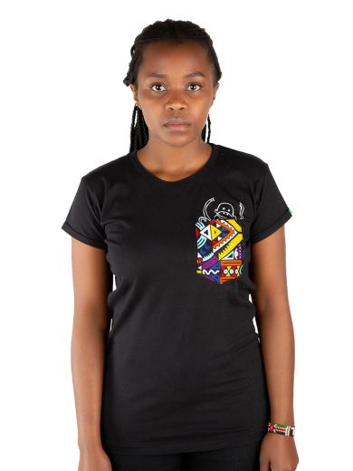 Kipepeo NYANI Frauen T-Shirt Black | L