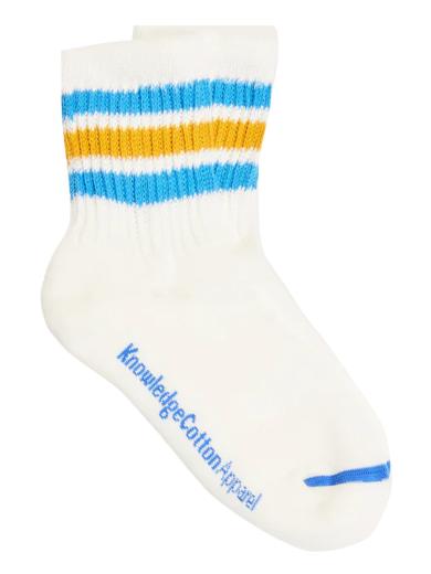 Knowledge Cotton Apparel 2-pack short sock with stripes snow white | 38-42