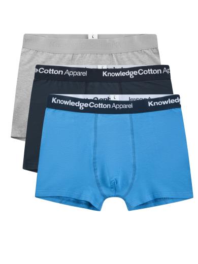 Knowledge Cotton Apparel 3-Pack Underwear Azure Blue | M