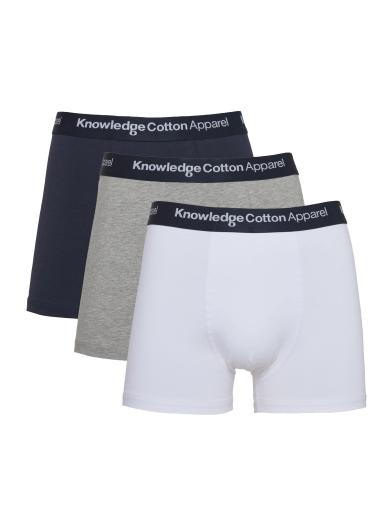 Knowledge Cotton Apparel 3-Pack Underwear Grey Melange