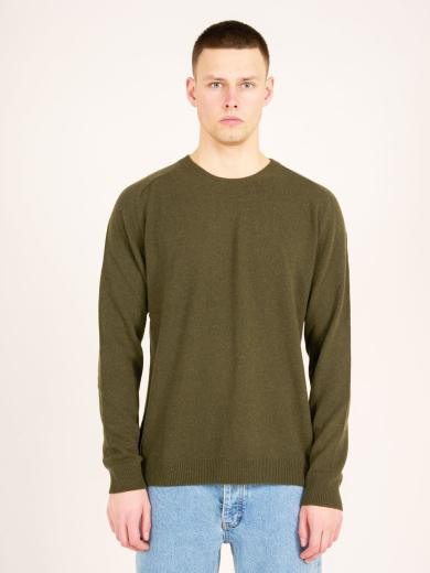 Knowledge Cotton Apparel Basic o-neck knit Forrest Night | L