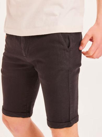 Knowledge Cotton Apparel CHUCK linen shorts black jet