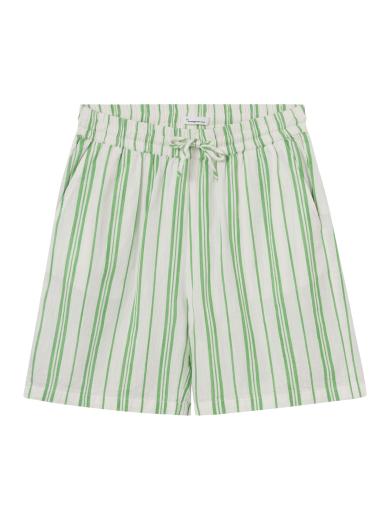 Knowledge Cotton Apparel Cotton elastic waist shorts Stripe