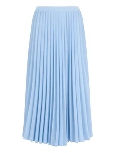 Knowledge Cotton Apparel Daffodil pleated midi skirt Chambray Blue