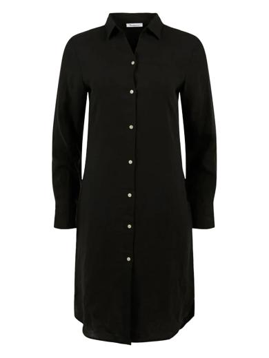 Knowledge Cotton Apparel HEATHER classic linen dress black | S