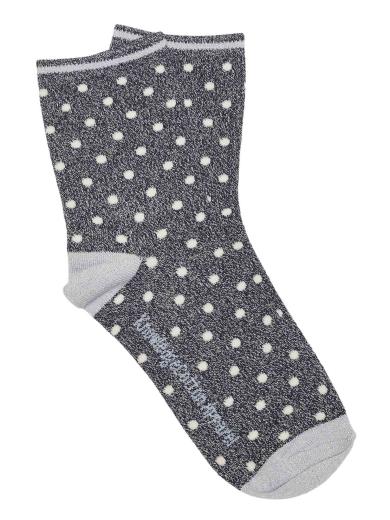 Knowledge Cotton Apparel Lurex glitter dot socks total eclipse | 39-42