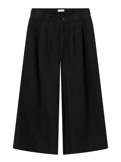 Knowledge Cotton Apparel Natural linen baggy shorts Black Jet | S