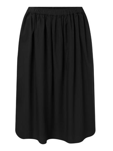 Knowledge Cotton Apparel Poplin elastic waist skirt Black Jet
