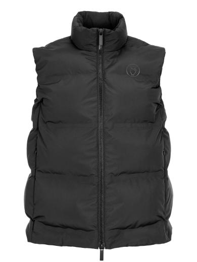 Knowledge Cotton Apparel Puffer Vest for Men Black Jet