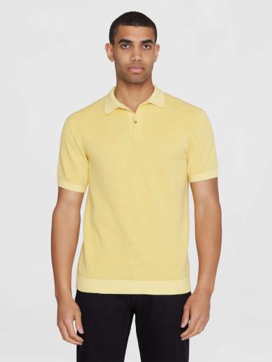 Knowledge Cotton Apparel Regular Two Toned Knitted Short Sleeved Polo 
