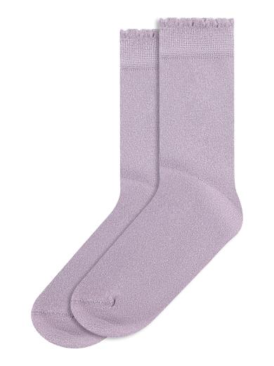 Knowledge Cotton Apparel Scallop Rib Edge Glitter Socks Nirvana | 35-38