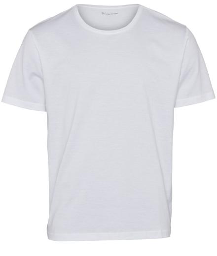 Knowledge Cotton Apparel T-Shirt Normal O-neck Bright White