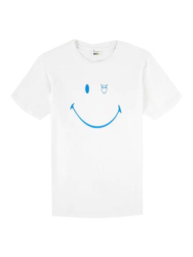 Knowledge Cotton Apparel X SMILEY smile t-shirt white