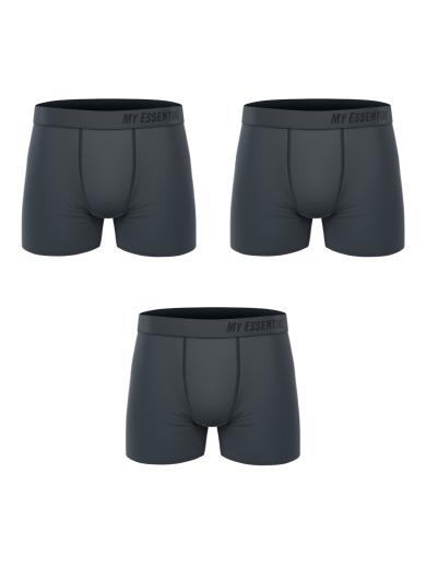 MY ESSENTIAL CLOTHING 3 Pack Boxers All Grey