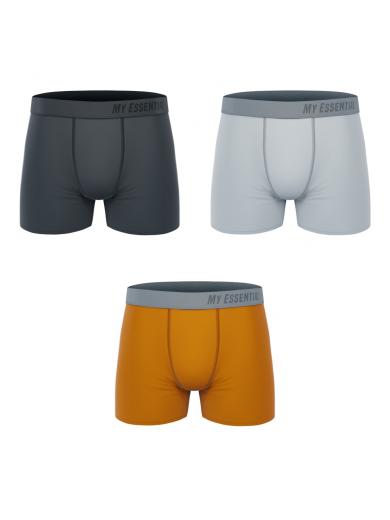 MY ESSENTIAL CLOTHING 3 Pack Boxers Mix Orange | XL