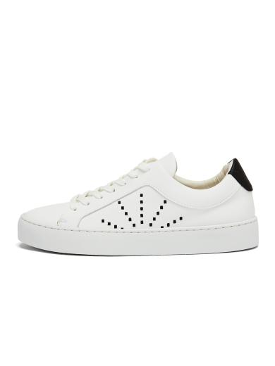 NINE TO FIVE Laced Sneaker #gracia - vegan white micro