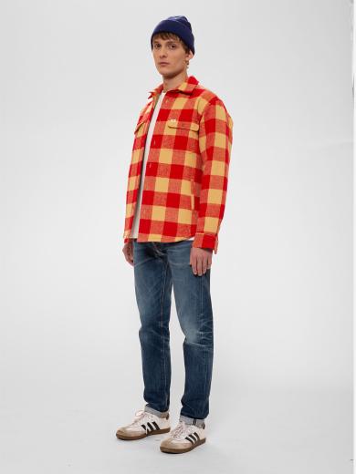Nudie Jeans Glenn Padded Shirt Red Check | S
