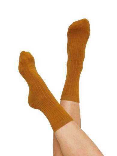 Organic Basics Rib Socks 2-pack Ocher