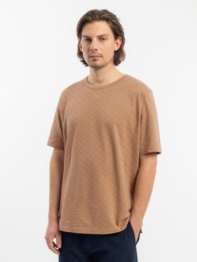 Rotholz Tonal Check T-Shirt Caramel Brown