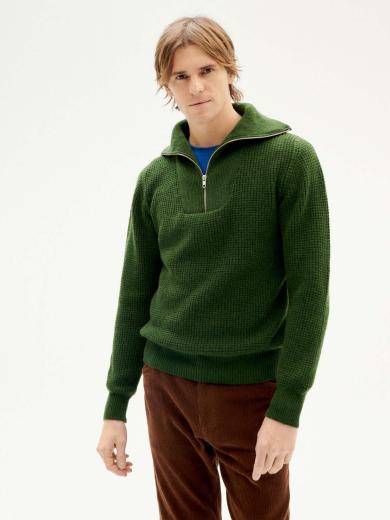 Thinking MU Helio Knitted Sweater Dark Green