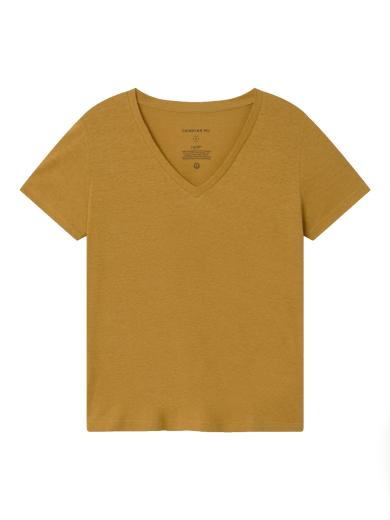 Thinking MU Hemp Clavel T-Shirt Mustard | L