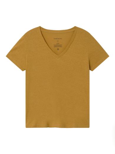 Thinking MU Hemp Clavel T-Shirt Mustard | S