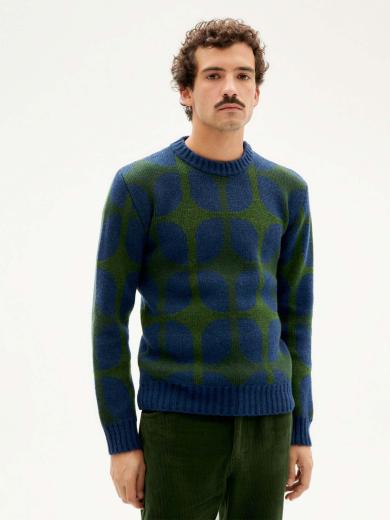 Thinking MU Khem Knitted Sweater Wallpaper Navy