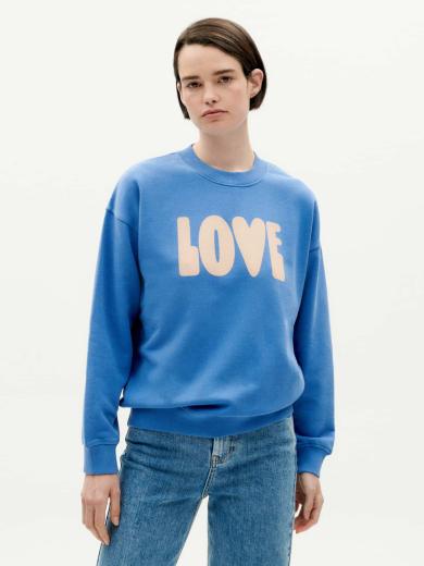 Thinking Mu Love Sweater Ecru Heritage Blue