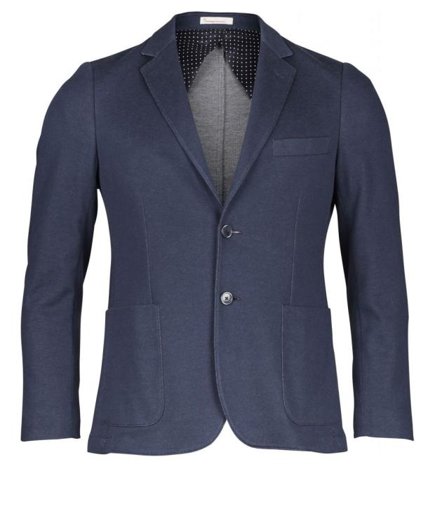 Knowledge Cotton Apparel Solid coll knitted blazer