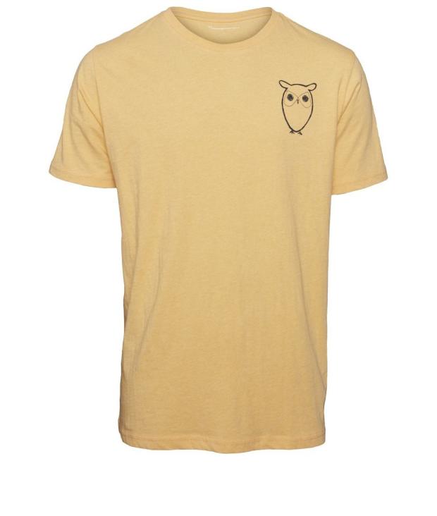 Knowledge Cotton Apparel T-Shirt with Owl Chest Logo