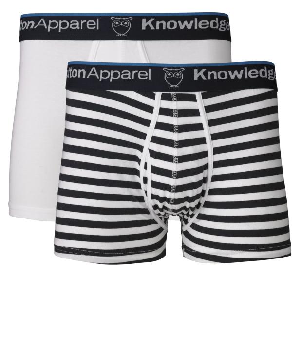 Knowledge Cotton Apparel Underwear 2pack Striped/Solid Total Eclipse