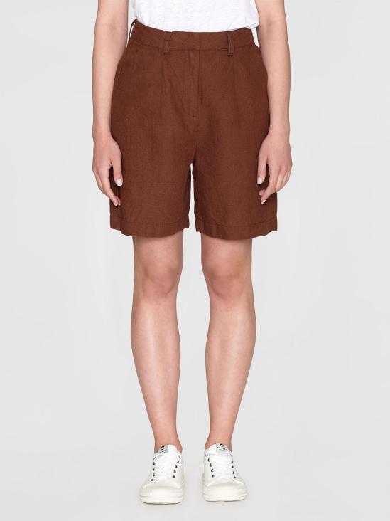 Knowledge Cotton Apparel POSEY Wide High-Rise Linen Shorts