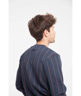 Thinking MU Vertical Stripes Blue Sweatshirt