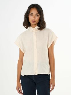 Knowledge Cotton Apparel ASTER fold up short sleeve linen shirt
