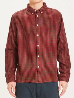 Knowledge Cotton Apparel Larch casual fit double layer checked shirt