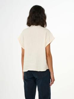 Knowledge Cotton Apparel ASTER fold up short sleeve linen shirt
