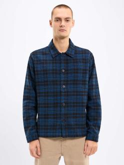Knowledge Cotton Apparel Classic Checked Cotton Buttoned Overshirt