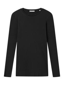 Knowledge Cotton Apparel Rib Scoop neck long sleeved